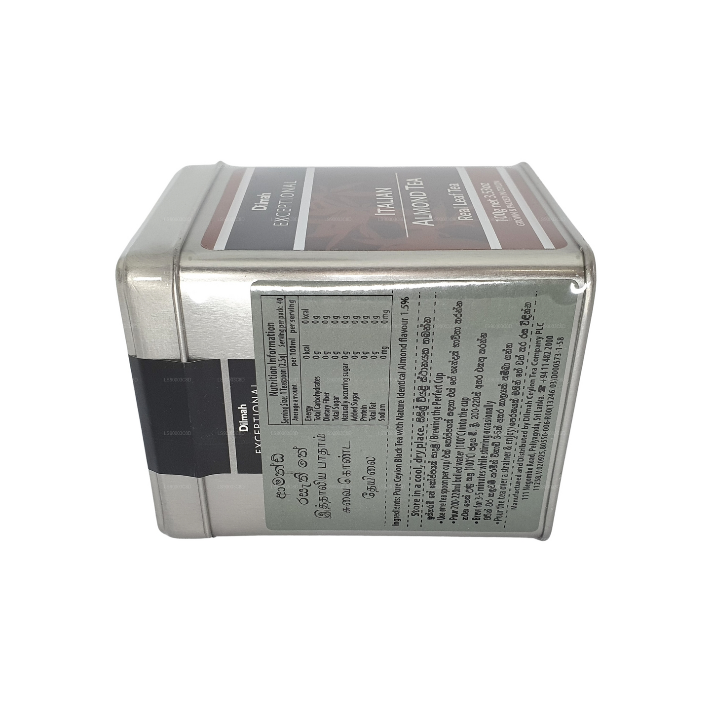 Dilmah Výjimečný italský mandlový čaj (100g) Plechový Caddy