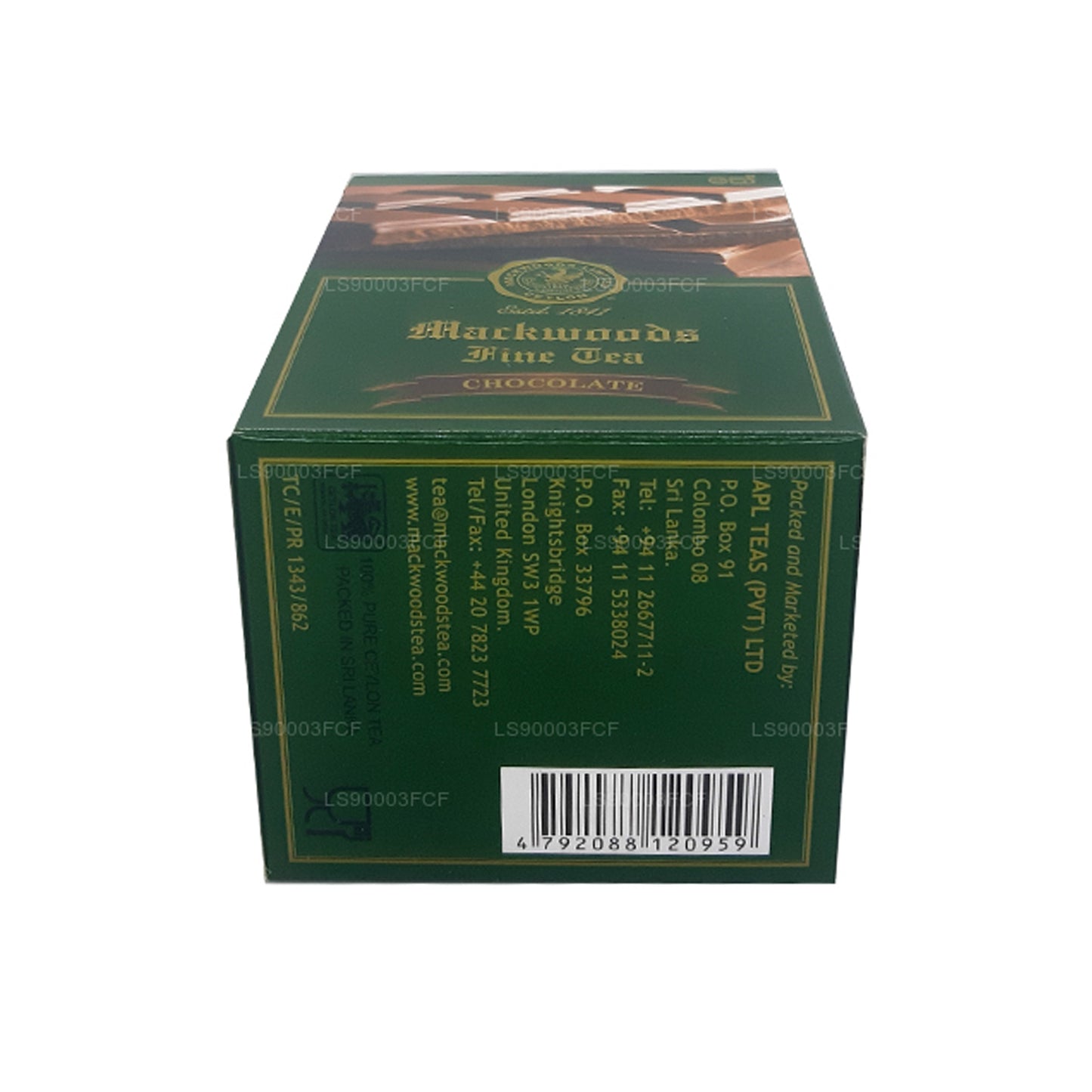 Mackwoods Single Estate Chocolate Flavoured Ceylon Black Tea (50g) 25 Tea Bags