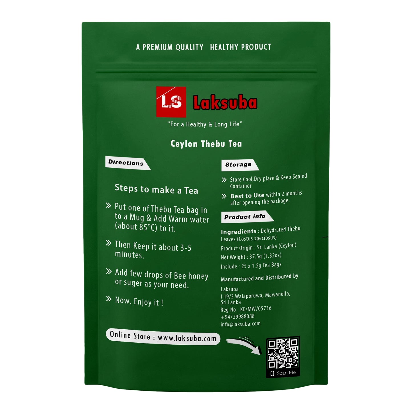 Laksuba Ceylon Thebu Tea (37,5 g) 25 čajových sáčků