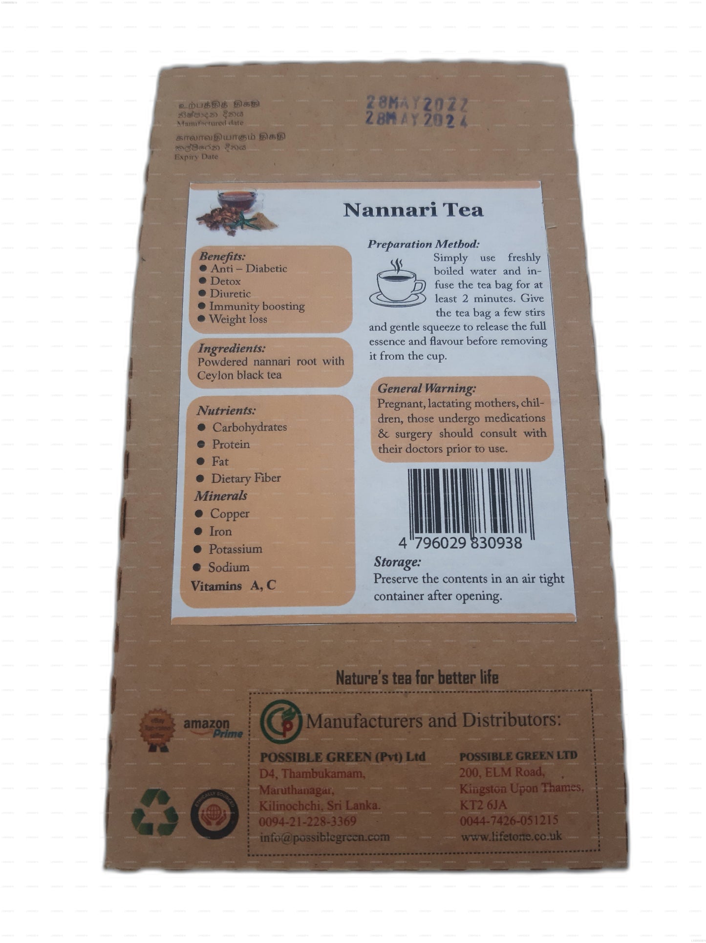 Lifetone Nannari Tea (40g) 20 Tea Bags