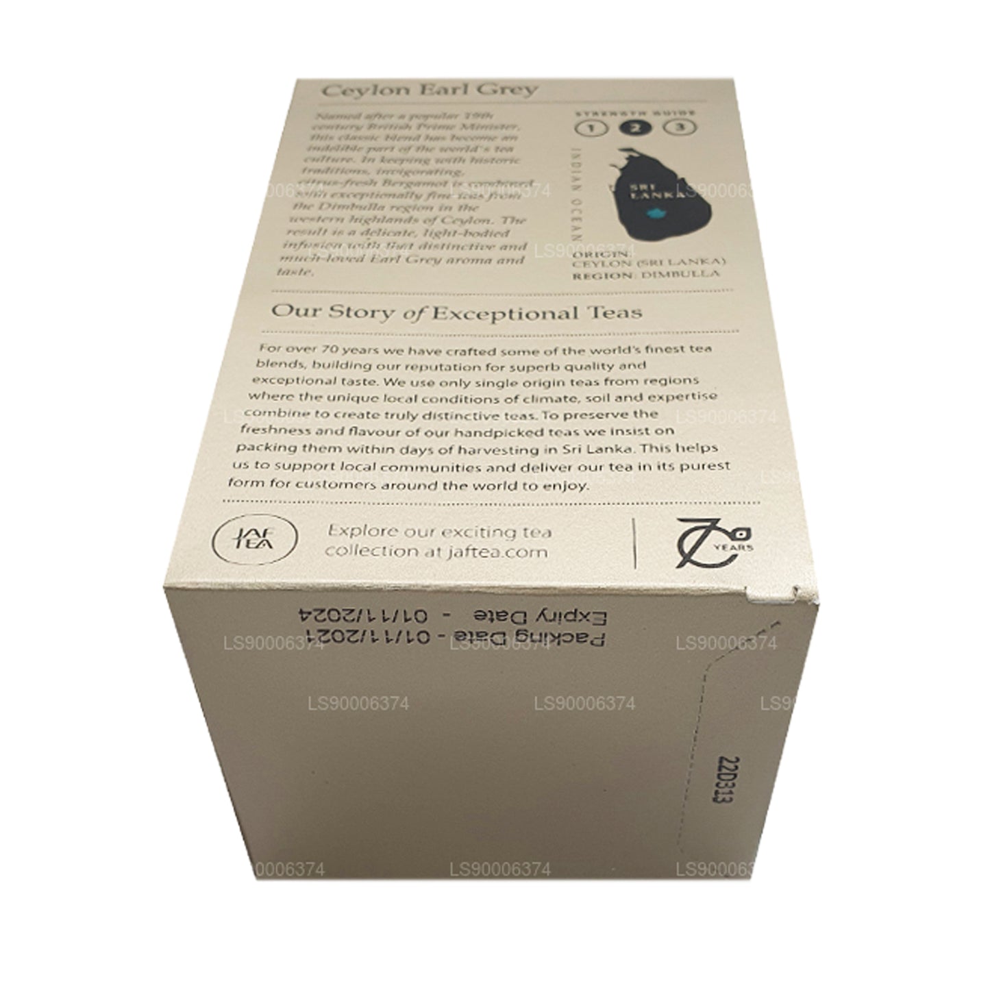 Jaf Tea Ceylon Earl Grey Foil Envelop Tea Bag (40g)