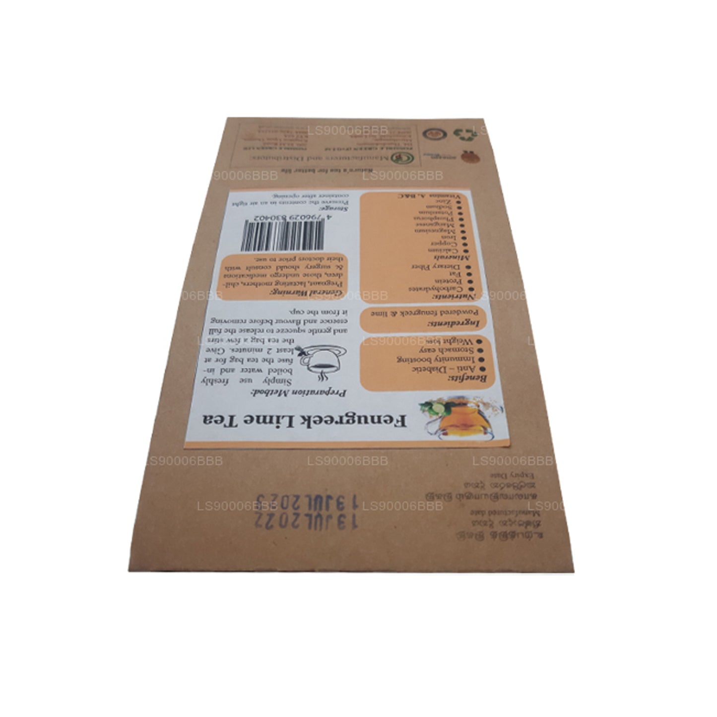 Lifetone Fenugreek Lime Tea (40g) 20 Tea Bags