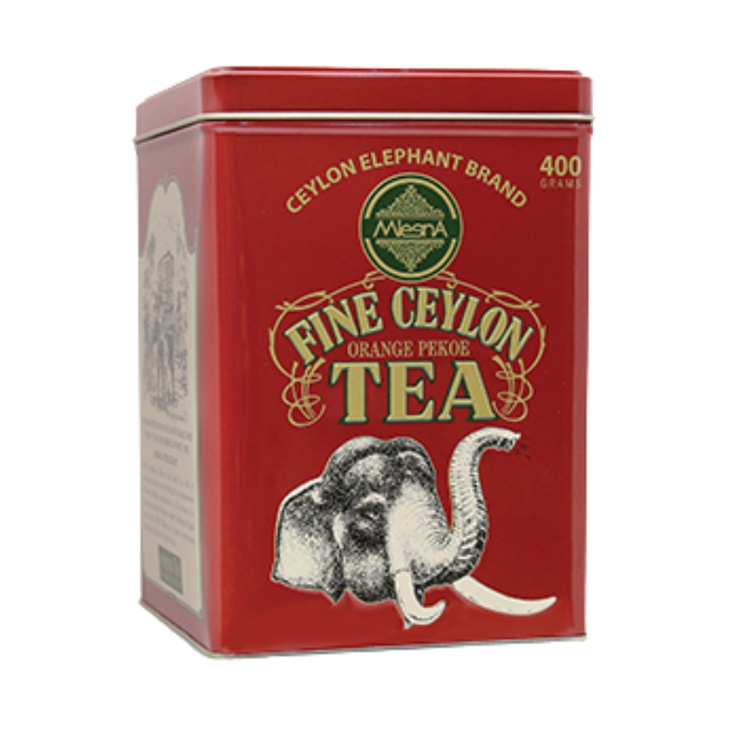 Mlesna Fine Ceylon (O.P) Tea Ceylon Elephant Brand Metal Caddy (400g)
