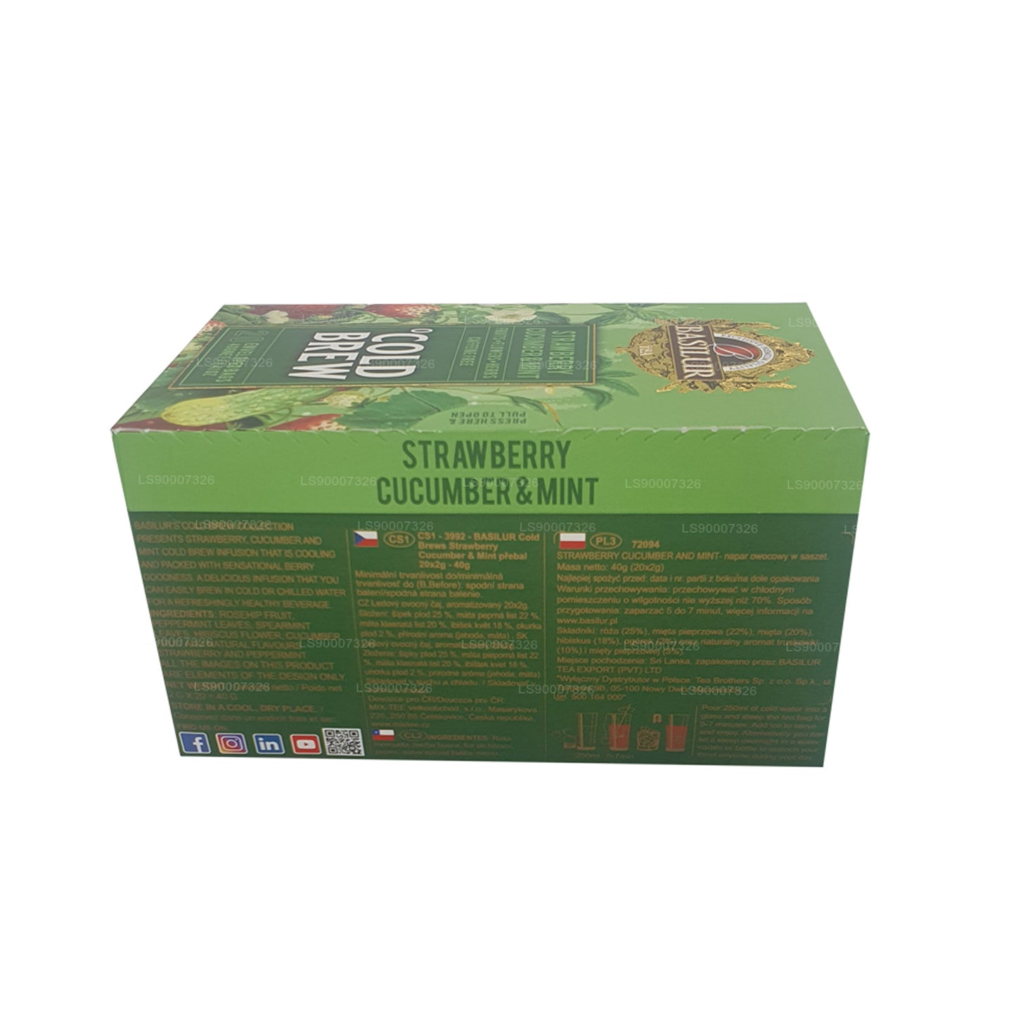Basilur Cold Brew "Strawberry Cucumber and Mint" (40g) Box