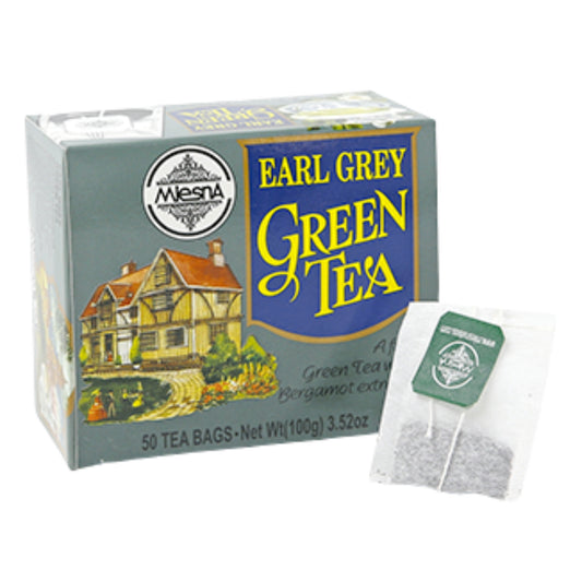 Zelený čaj Mlesna Earl Grey (100 g) 50 čajových sáčků