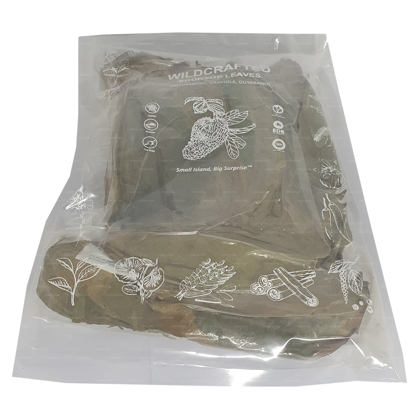 Lakpura® Divoce pěstované listy kyselé papričky (Guanabana, Graviola, Guyabano) Dehydratované celé listy