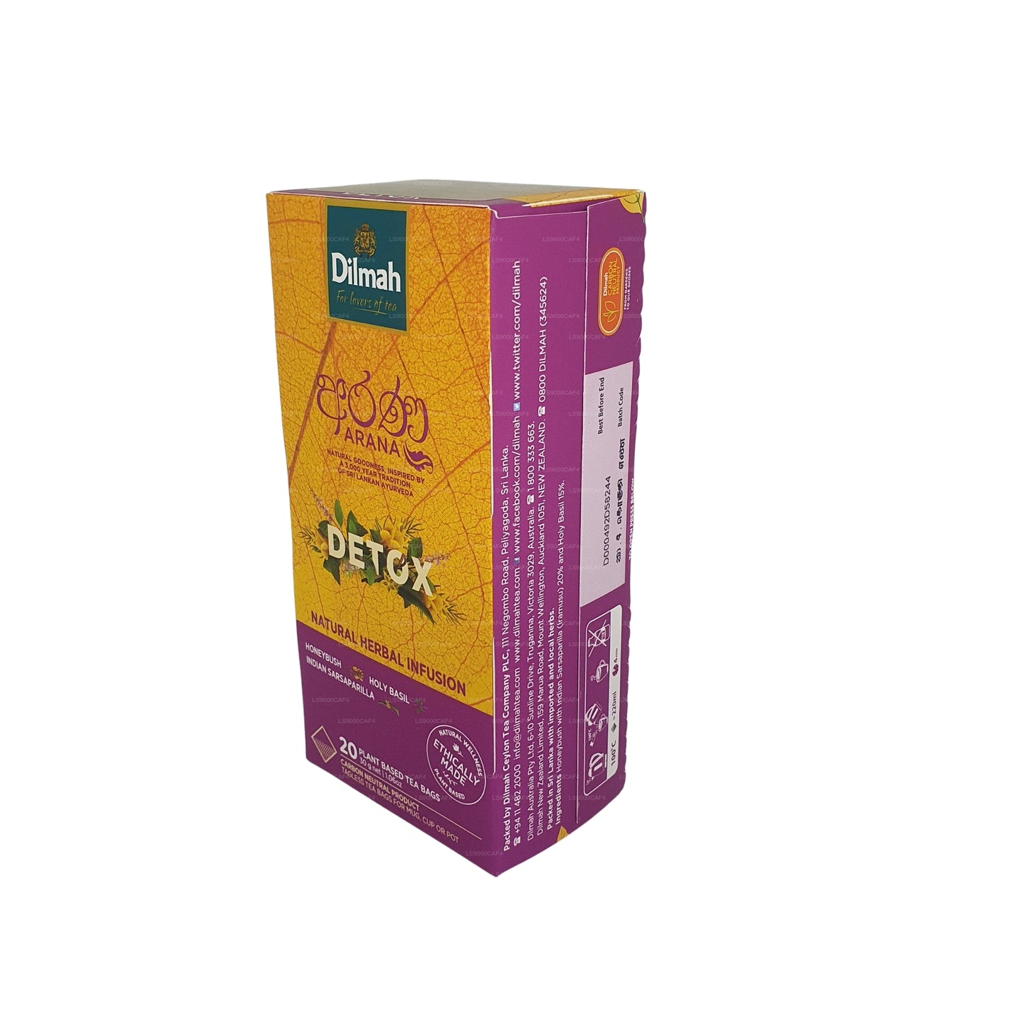 Dilmah Arana Detox Natural Herbal Infusion (20 Tagless Tea Bags)