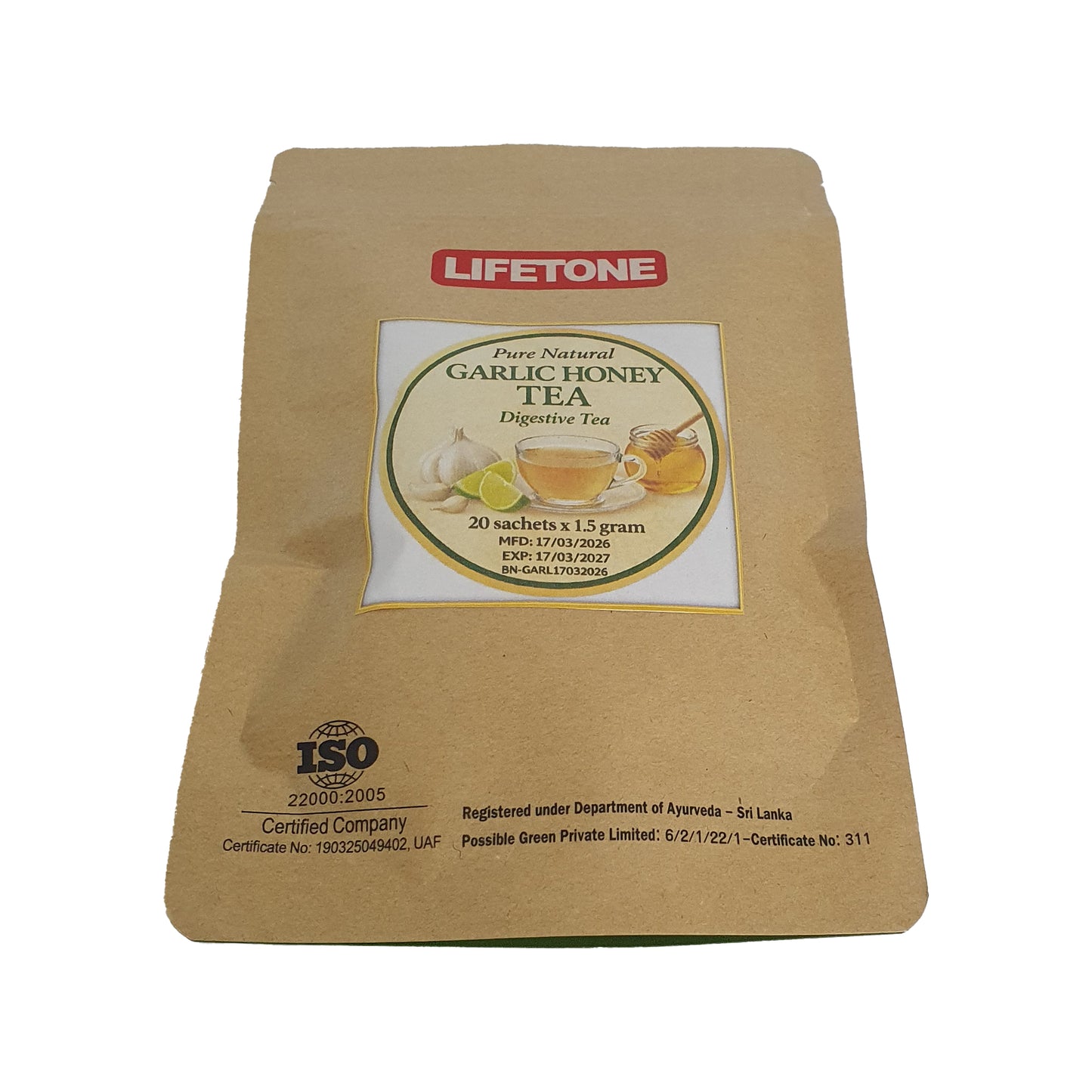 Lifetone Garlic Honey Tea (40g) 20 Tea Bags