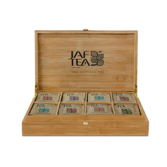 Jaf Tea 8 compartment Bamboo Presenter With Foil Envelope Tea Bags (160g)