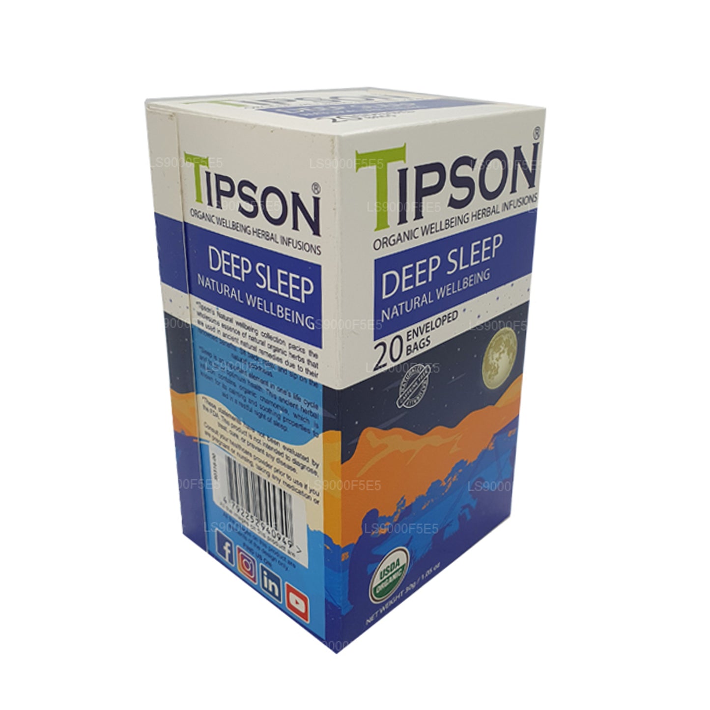 Tipson Organic Deep Sleep Natural Wellbeing (30g) 20 obalených čajových sáčků