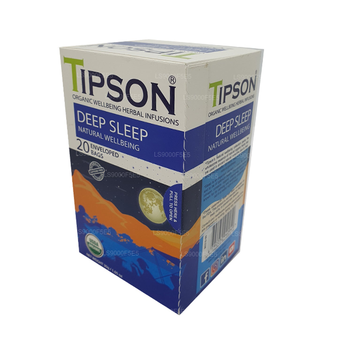 Tipson Organic Deep Sleep Natural Wellbeing (30g) 20 obalených čajových sáčků
