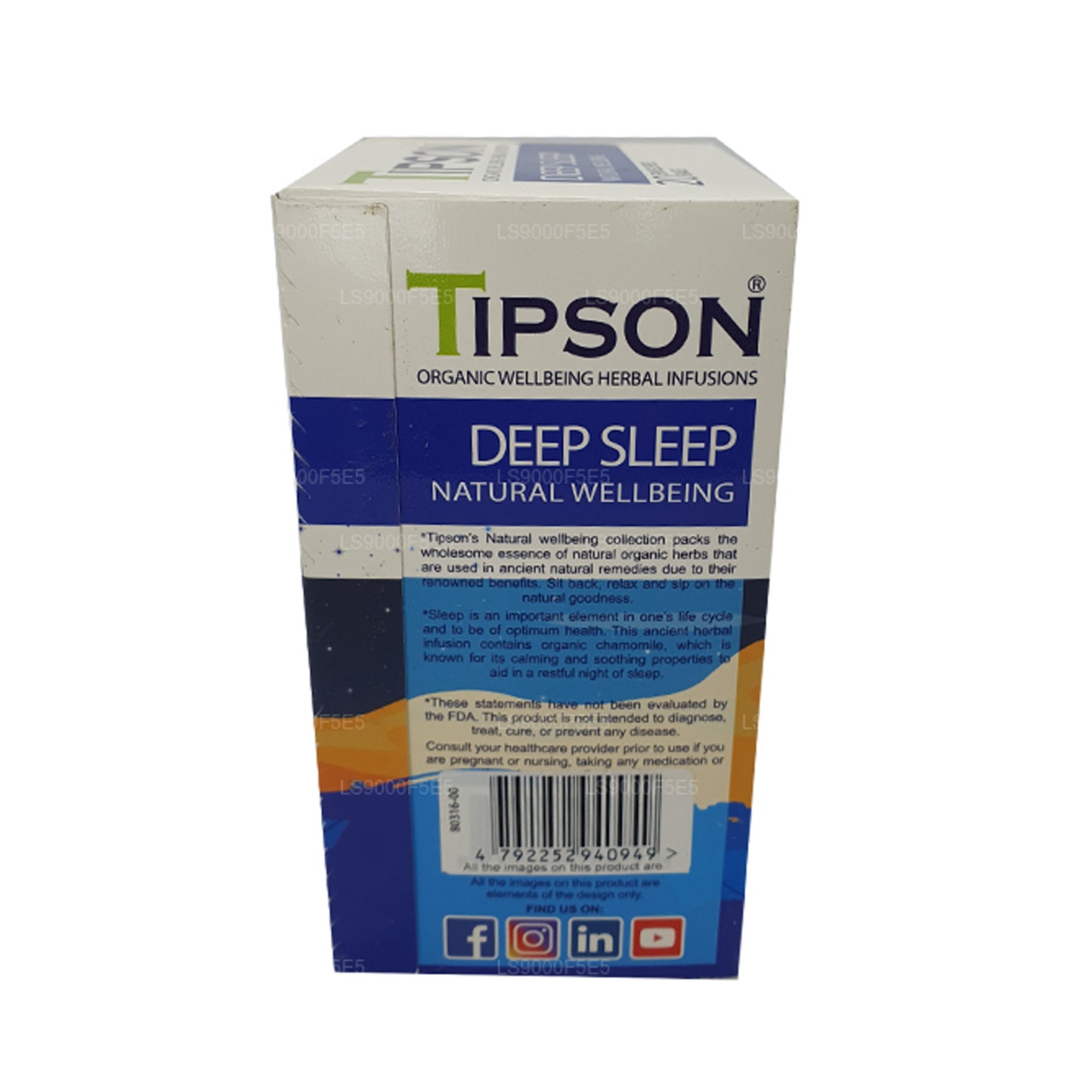 Tipson Organic Deep Sleep Natural Wellbeing (30g) 20 obalených čajových sáčků
