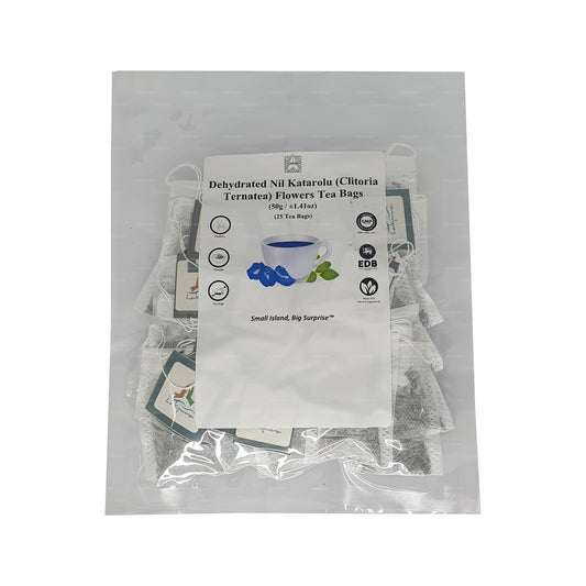 Lakpura® Dehydratovaný čaj s květy motýlího hrachu (Nil Katarolu; Clitoria Ternatea) v sáčcích (25 sáčků)