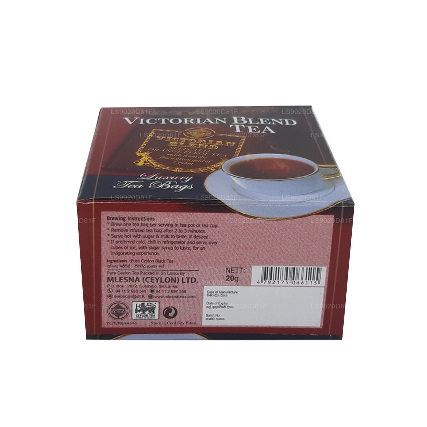 Mlesna Victorian Blend Tea (20g) 10 Luxury Tea Bags