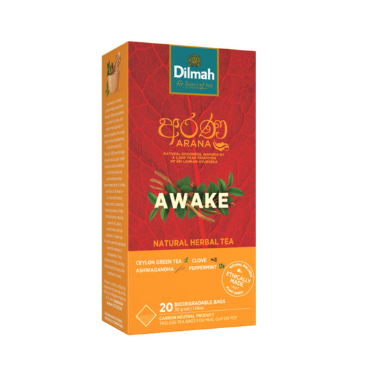 Dilmah Arana Awake Natural Herbal Green Tea (20 Tagless Tea Bags)
