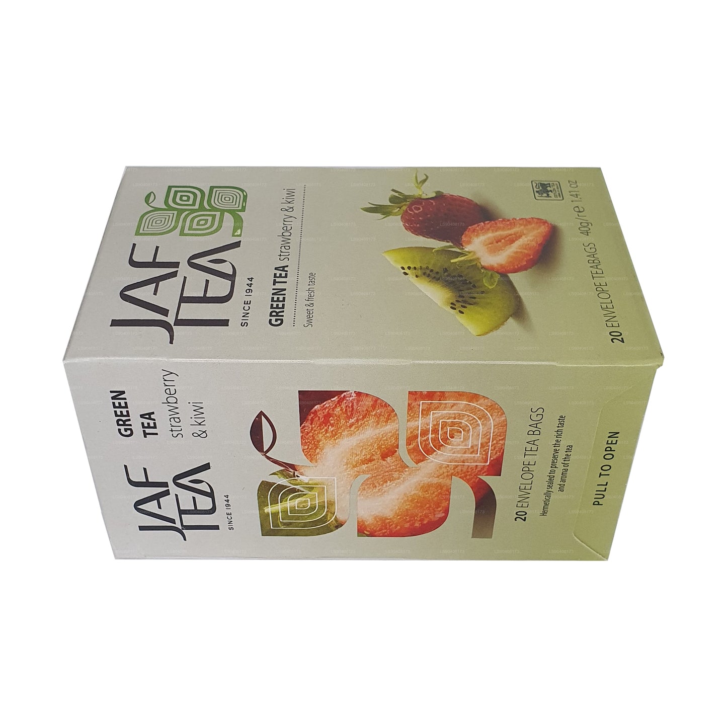 Jaf Tea Strawberry and Kiwi Green Tea (40g) Foil Envelope Tea Bags
