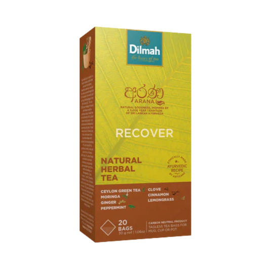Dilmah Arana Recover Natural Herbal Green Tea 30 (20 Tagless Tea Bags)