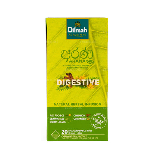 Dilmah Arana Digestive Red Rooibos Natural Herbal Infusion (20 Tagless Tea Bags)