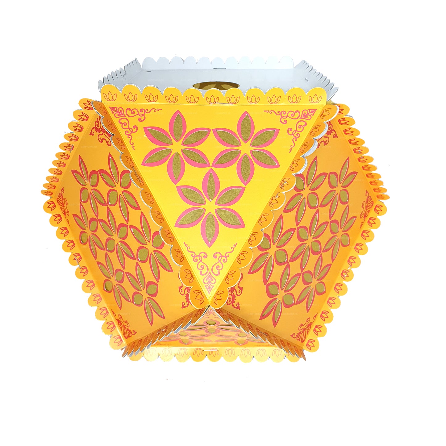 Lakpura Cardboard Vesak Lanterns (Atapattam Koodu) 3Pcs Pack