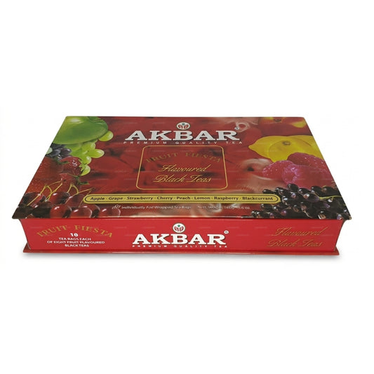 Akbar Fruit Fiesta Dárková krabička s příchutí černého čaje 80 čajových sáčků (160g)
