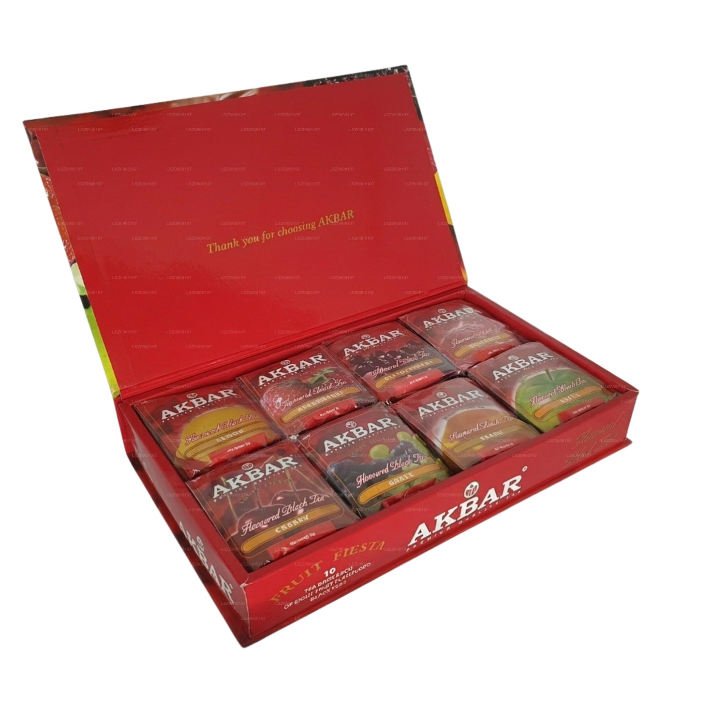 Akbar Fruit Fiesta Dárková krabička s příchutí černého čaje 80 čajových sáčků (160g)