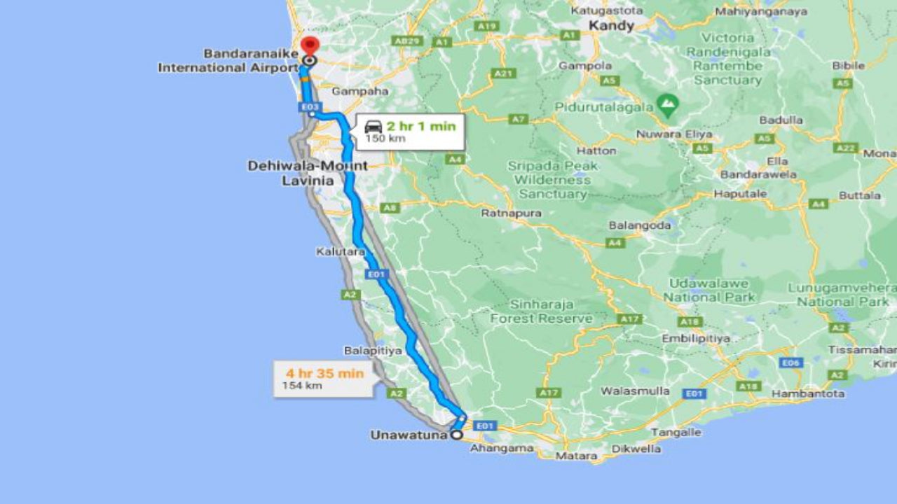 Soukromý transfer z města Unawatuna do letiště Colombo (CMB)