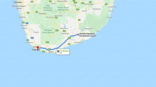 Mattala (HRI) Airport to Talpe City Private Transfer