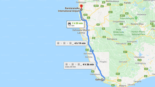Soukromý transfer z města Galle na letiště Colombo (CMB)
