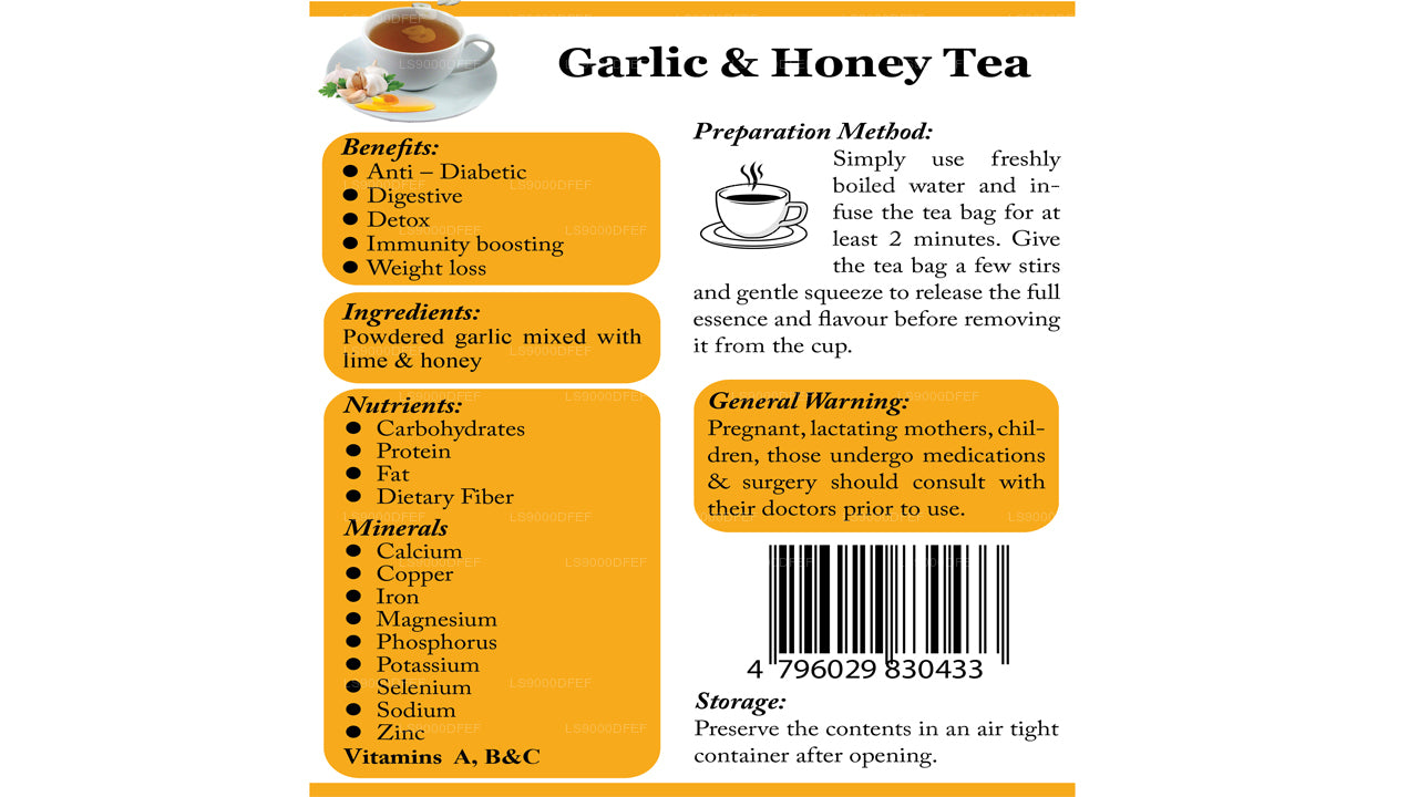 Lifetone Garlic Honey Tea (40g) 20 Tea Bags